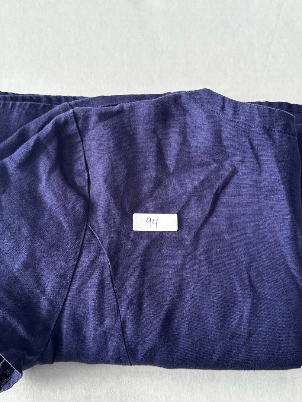 J.Jill Love Linen 100% Linen Shift Dress Navy V-Neck Cap Sleeve Sz L coastal - Picture 6 of 6